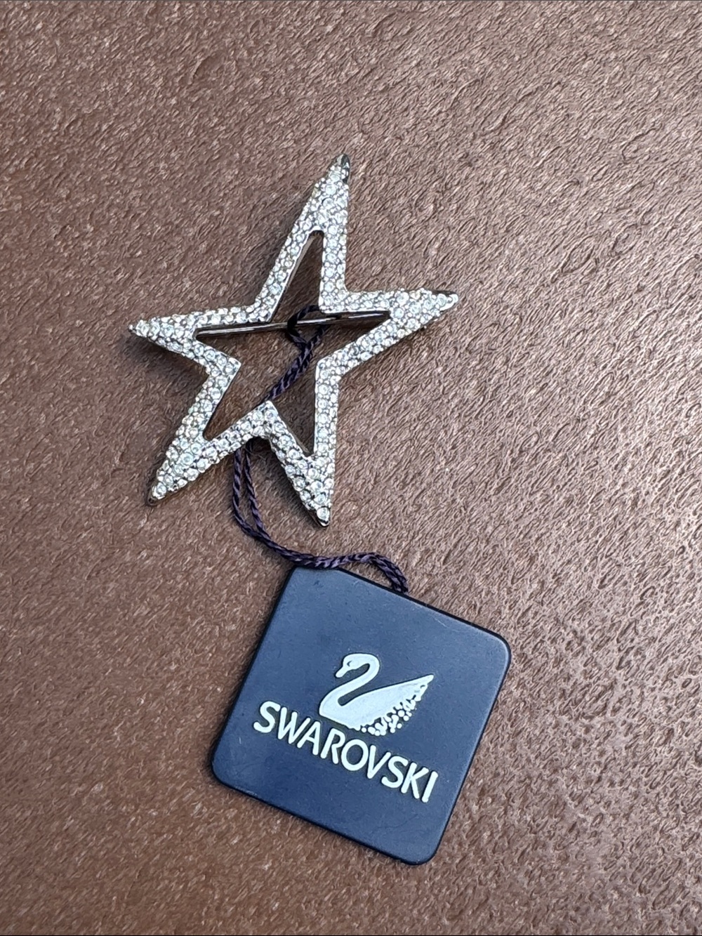 Swarovski Crystal Star Brooch in Silver Rhinestone NEW Rhinestone